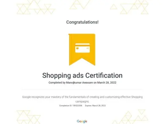 Google Ads Shopping Certification