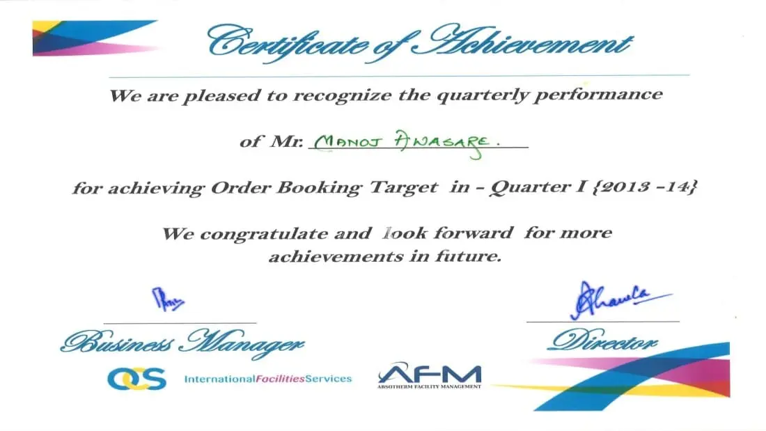 Annual Business Performance Certificate Thumbnail