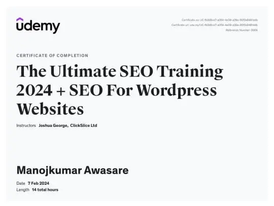 Technical SEO Optimization Certification
